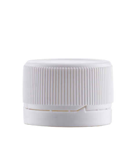 BOUCHON EN PLASTIQUE PP 28mm avec anneau de garantie, blanc, pièce