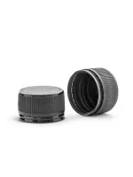 PLASTIC CAP PP 28mm with guarantee ring, black