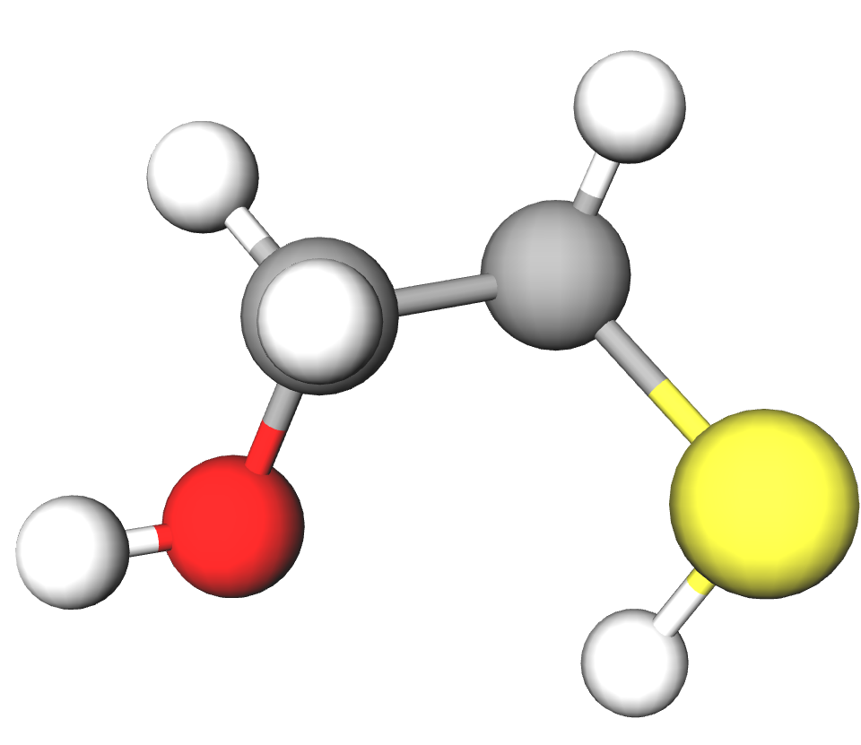 2-merkaptoetanolis 3D